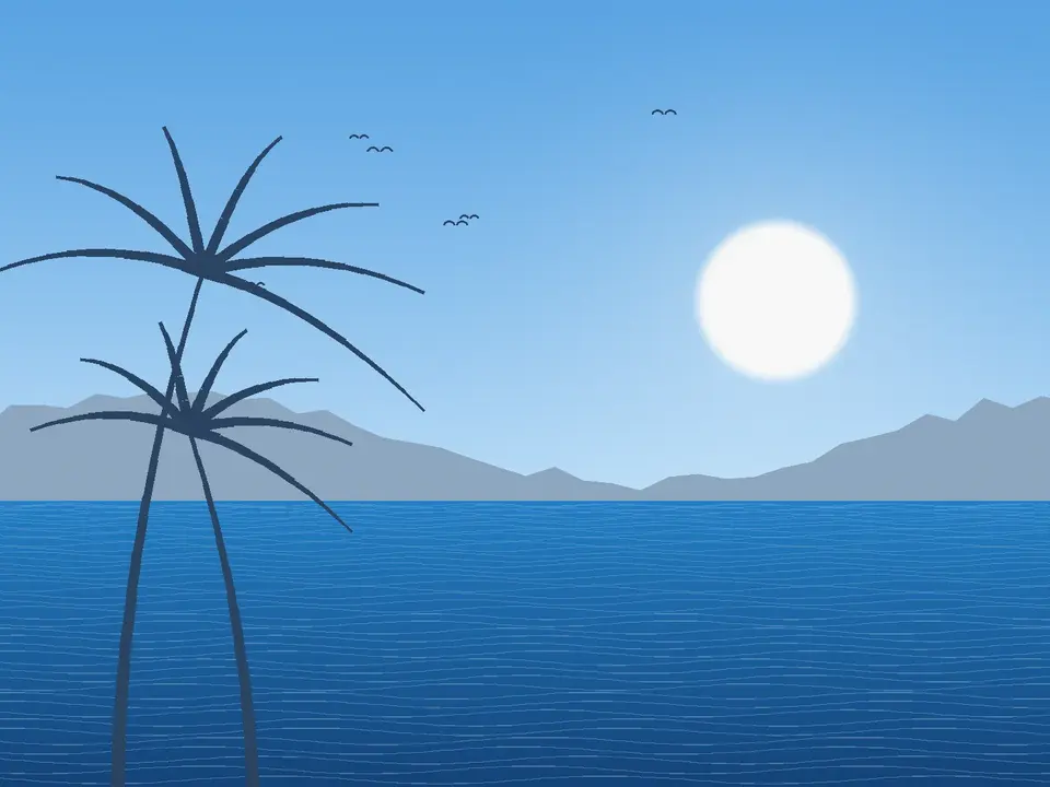 Ilustración de la costa mediterránea con montañas